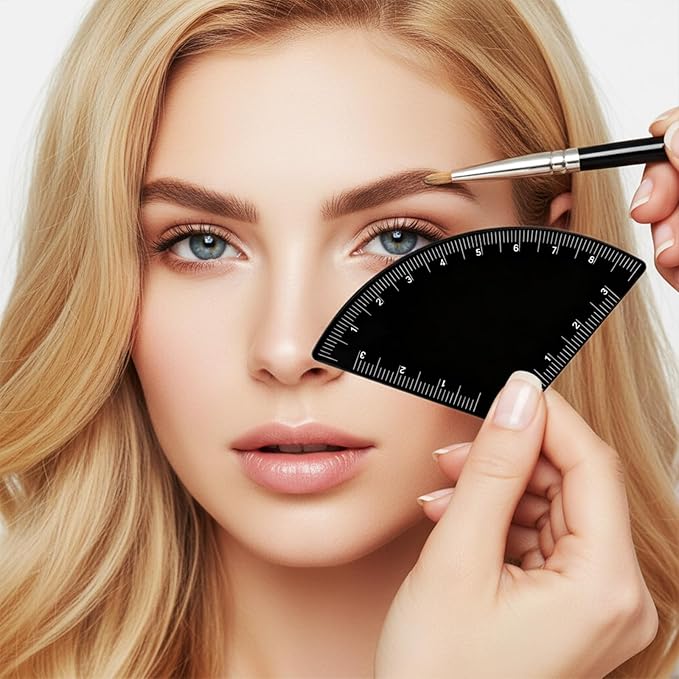 XLIUAX 3 Pcs Eyebrow Ruler, Brow Mapping Tool Eyebrow Mapping Kit Reuse Metal for Shape Mappings Tools for Fast Eyebrows Design Drawing Supplies Makeup Stencils
