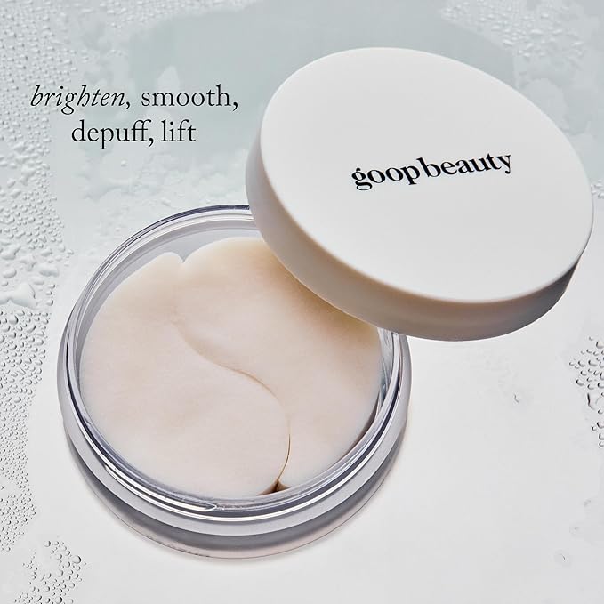 goop Beauty Eye Masks for Puffy Eyes | Under Eye Patches for Dark Circles | VEOCEL Lyocell Masks in Niacinamid Serum | Improves Crows Feet, Fine Lines, & Wrinkles | Paraben & Silicone Free | 30-Pack