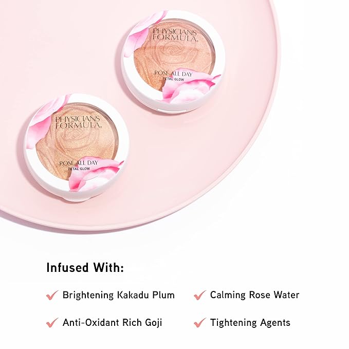 Physicians Formula Highlighter Blush Face Powder, Pink Petal Glow | Dermatologist Tested | Clinically Tested | Pack of 2