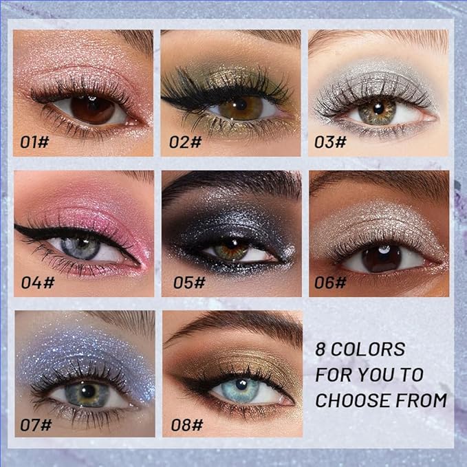 Sparkly Eyeshadow Palette for Women, Single Monochrome Eye Shadow Makeup, Shiny Pressed Cream Powder, Blendable Natural sombras para ojos, Holographic,Vegan,Travel (07-Glitter-Blue)