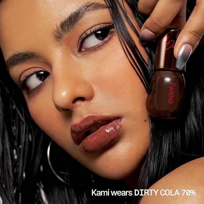 fwee 3D Voluming Gloss 70% (Rich) | High Shine, Non-Sticky Lip Gloss for Makeup | Long-Lasting, Moisturizing Gel Formula – Dirty Cola 70% | 30% & 70% Pigment Options | Stocking Stuffers | 5.3g