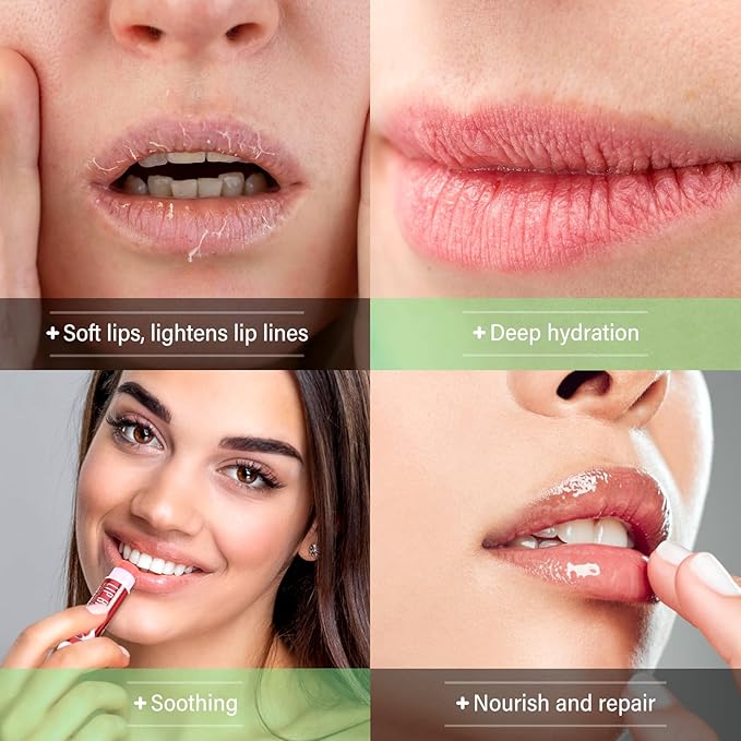 Boobeen Lip Balm Stick, Hydrating Lip Balm Cream for Dry Cracked Lips, Moisturizing Colorless Lipstick for Lip Care Soothing and Fade lip lines, 6 Pack