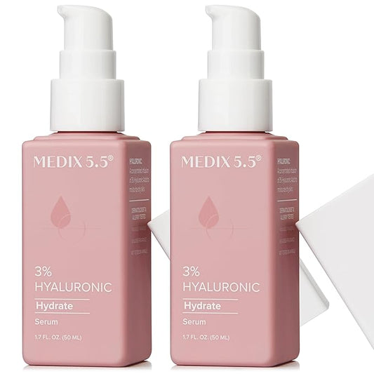 MEDIX 3% Concentrated Hyaluronic Acid Hydrating Gel Body Booster Dry Skin Moisturizer, Anti Aging Skin Care Booster For Restoring Skin Barrier, Wrinkles, & Fine Lines, 2-Pack
