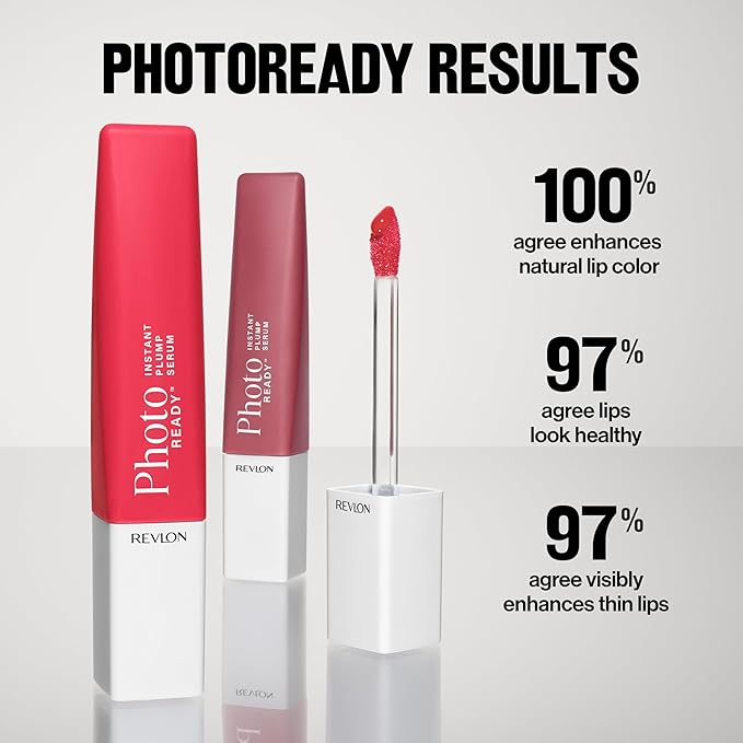REVLON PhotoReady Instant Plump Serum, Plumping Gloss, Hydrating, Non-Sticky & High Shine Finish, 004 Bring the Zing, 0.25 fl oz