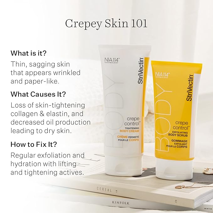StriVectin Tighten and Lift Crepe Control Tightening Body Cream for Firmer, Brighter Arms and Legs, 6.7 Fl Oz