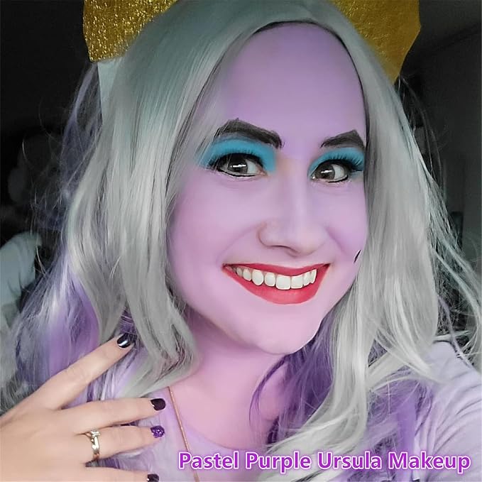 Go Ho Cream-Blendable Pastel Purple Face Paint Stick (1.06 Oz),Full-coverage Light Purple Body Paint Stick for Adults Children Halloween Cosplay SFX Ursula Makeup,Waterproof