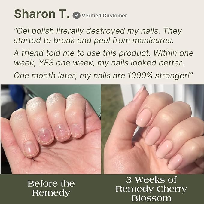 Botanist The Remedy | Nail Strengthening Polish | Repairs & Hardens Nails Damaged from Acrylics, Dip & Gel Manicures | Non-Toxic, 84% Plant Based, 21-Free & Vegan (Blush Dahlia)