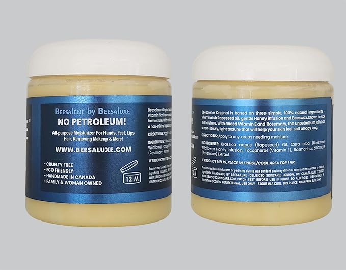 Beesalene Original Unpetroleum - 100% Natural & Hypoallergenic Alternative to Petroleum Jelly - Lips, Hands, Feet, Makeup Remover and More (8 Ounce)