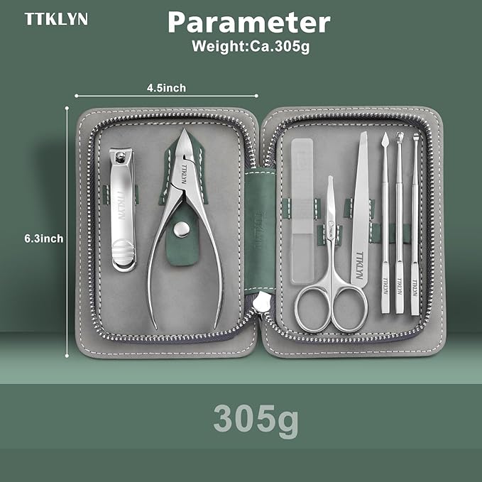 Manicure Kit for Women, Stainless Steel Nail Kit with PU Leather Case, Precision Pedicure Tools for Feet