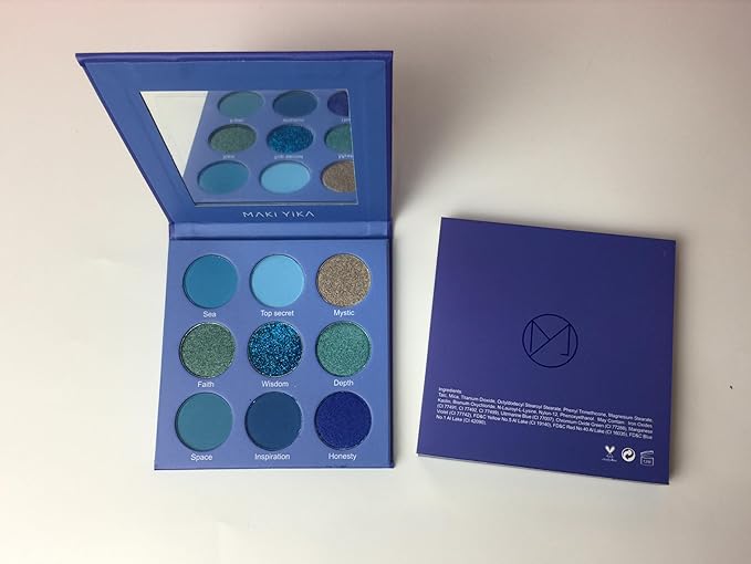 Blue Eyeshadow Palette for Women Blue Eye Shadow 9 Color Matte Shimmer Glitter Eye Makeup Palette Long Lasting Pigmented Eyes Makeup-9Blue