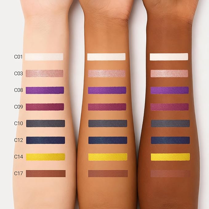 Erinde Waterproof Cream Eyeshadow Stick, Magenta Purple Shimmer Eye Shadow Sticks, Cream to Powder Eyeshadow Crayon, Buildable & Blendable Long-Lasting Eye Shadow Stick, Vegan & Cruelty-Free, C09