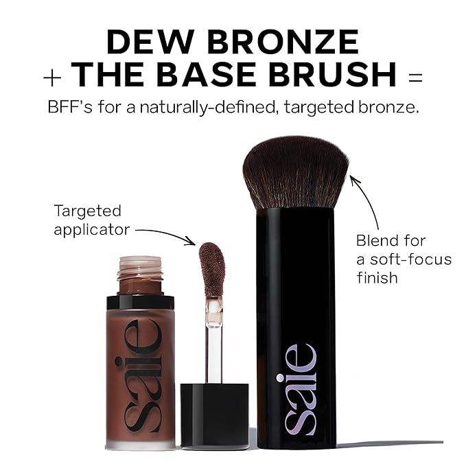 Saie Dew Bronze - Hydrating Liquid Bronzer Stick For a Sun Kissed Glow - Liquid Contour Stick Infused with Nourishing Skin Care Ingredients - Sculpted Face Makeup Essential - Salt (0.4 oz)