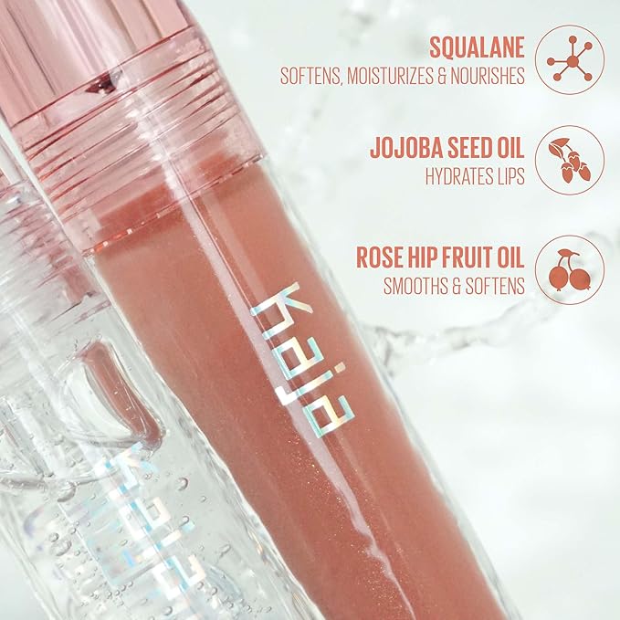 Kaja Lip Balm - Gloss Shot 03 Honey Drizzle | High Shine, Non-Sticky, with Jojoba Oil, Sheer, Hydrating, Juicy, Plumper Looking, Non-irritating, Shea Butter, Nourishing Treatment, 0.14 FL Oz