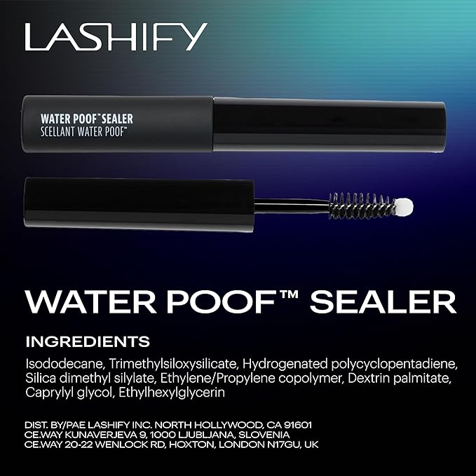 Lashify Water Poof Sealer to Remove Stickiness, Repel Water & Improve Longevity for DIY Lash Extensions, Black