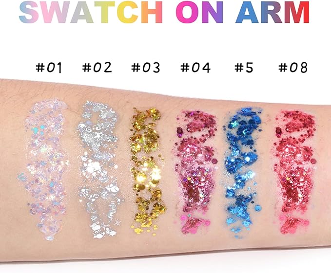 Red Body Glitter Stick, Halloween Face Glitter Makeup,Holographic Hair Glitters Mermaid Makeup Rave Outfits for Women, Shimmer Face Paint Stick for Christmas (Red)