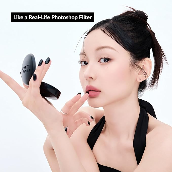 ABOUT TONE Blur Powder Pact 0.32oz - Pressed Powder Compact with Mirror and Puff Makeup Setting Finishing Blurring Natural Translucent Lightweight Face Sebum Oil Control Vegan Formula (04 TAN)