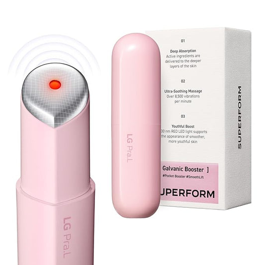 Superform Galvanic Booster Blush Pink, 1min booster for ageless skin, anti-aging and firming pocket booster, Korean skincare, glow on the go, Serum booster device, Gift, Stocking Stuffers