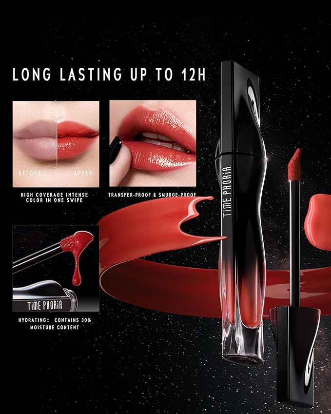 STELLAR DUST LIP STAIN-Waterproof and Transferproof Lip Tint For Women, Glossy Finish Lip Gloss, Lightweight High Coverage, Long Lasting, Stocking Stuffers For Teen Girls (02 SOLARIS)