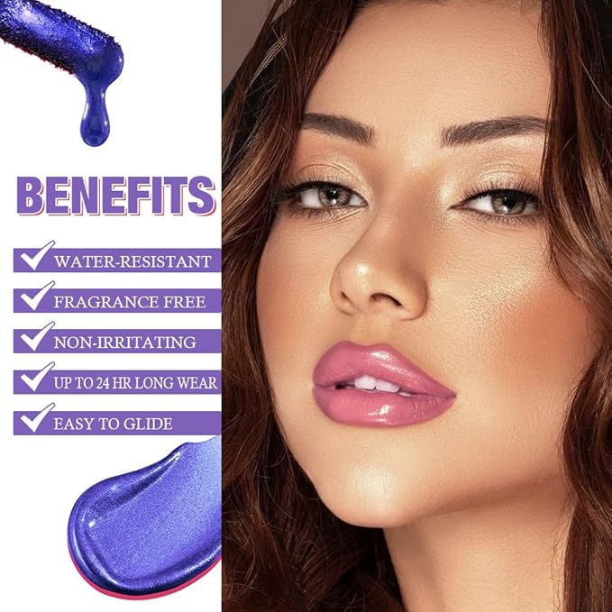 Matte Lip Stain Peel Off Lip liner Tattoo, Dark Raspberry Liquid Lips Gloss Peel Off Masque, for Women Long Lasting Waterproof Lipstick Lip Tint Stain, Transfer-proof for All Skin Types 01#