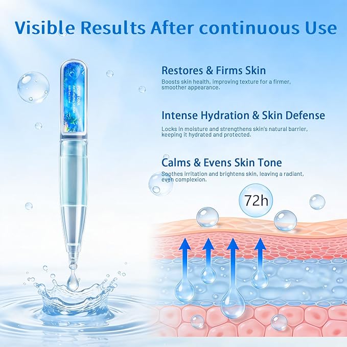 Salmon DNA PDRN Anti-Aging & Hydrating Serum | Barrier-Supporting Ampoule for Sensitive Skin | 72-Hour Hydration + Glow | Soothing, Collagen & Hyaluronic Acid Infused | 0.05 fl oz x 30 Vials (1Pack)