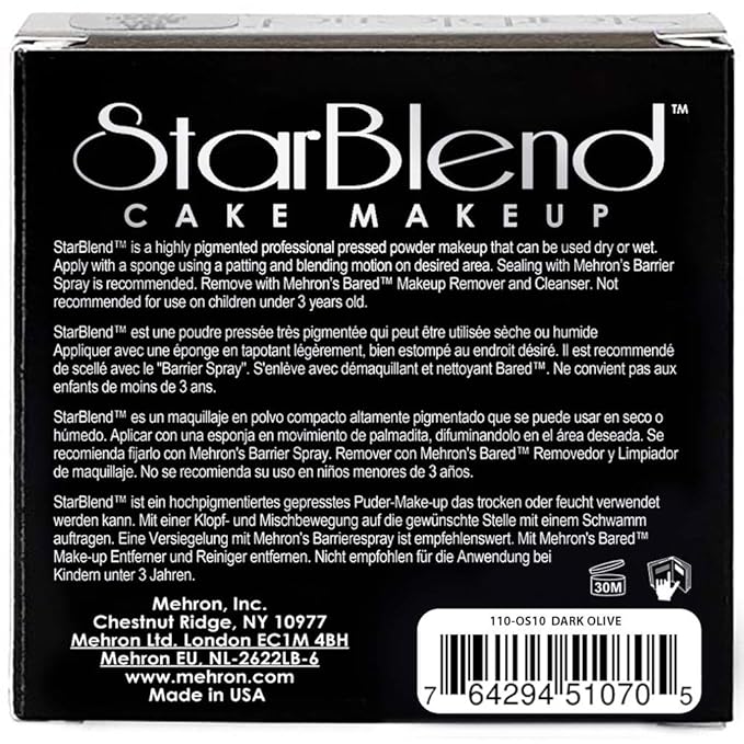 Mehron Makeup StarBlend Cake (2 oz) (Dark Olive)