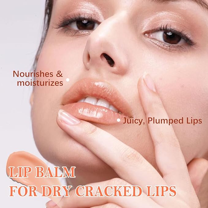 Boobeen Plumping Lip Balm, Moisturizer for Dry Chapped Lips with Fruity Flavor, Cute Mini Lip Care for On-The-Go Hydration