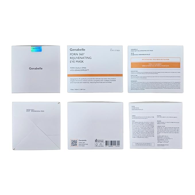 Genabelle PDRN 360° Rejuvenating Eye Mask – Full Eye Area Eye Patches for Hydration, Firming & Elasticity with PDRN & Peptides – Targets Dark Circles, Puffiness & Fine Lines – 3.38 fl oz.