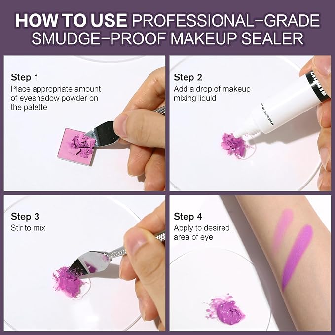 UCANBE Makeup Mixing Liquid - 0.27 Fl Oz Multi-Use Makeup Transformer - Custom Durability Eyeshadow, Waterproof Eyeliner, Shimmer Powder Pigment Enhancer (Clear)