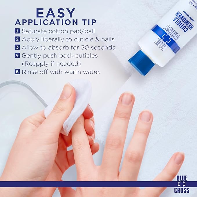 Cuticle Remover & Softener Liquid for Nails – Blue Cross Professional Nail Care with Lanolin, Hydrating Treatment for Dry Cuticles & Hangnails, Made in USA, 16oz
