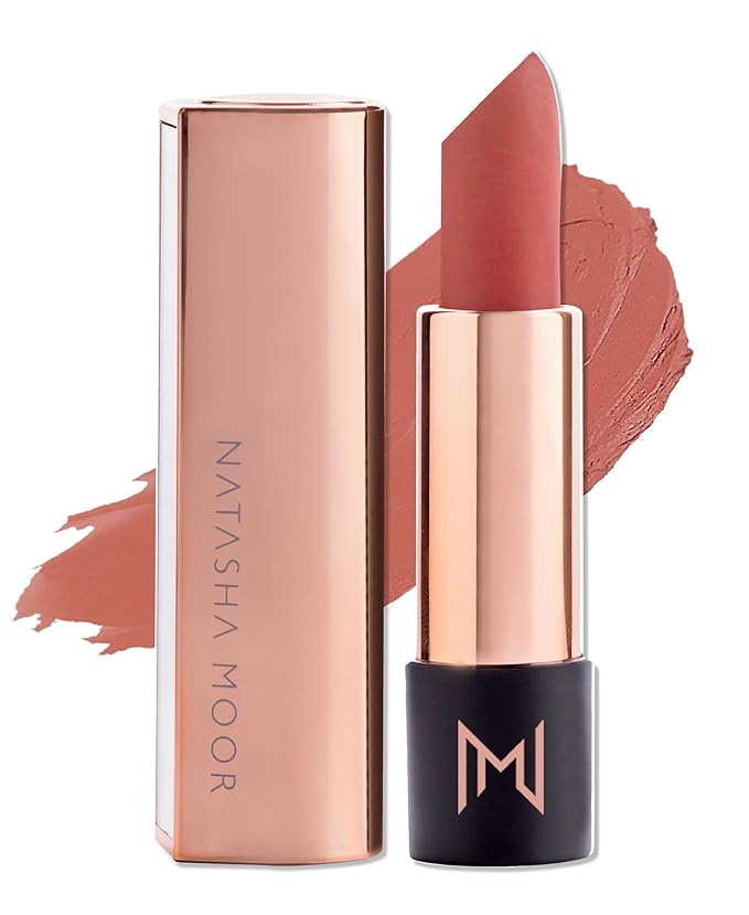 NATASHA MOOR Silk Suede Lipstick: Long-Lasting, Hydrating Semi-Matte Finish - Creamy, Cruelty-Free Formula - Silky Smooth and Highly Pigmented - GOAL DIGGER