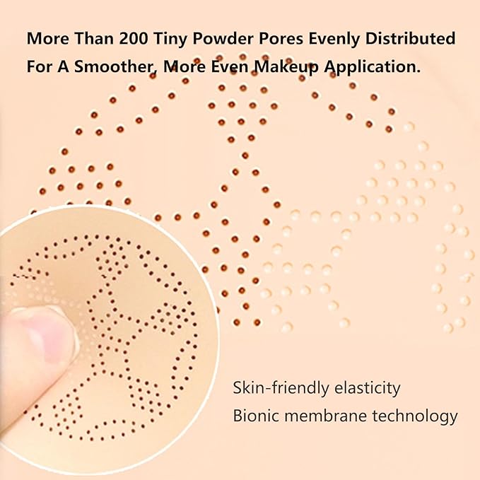 Foundation Cushion,Mushroom Head Air Cushion CC Cream Makeup,Brighten Long-Lasting For All Skin Types (IVORY)