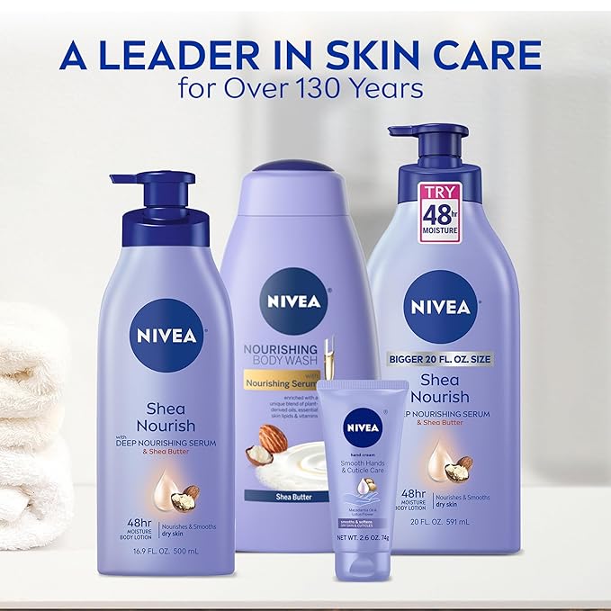 NIVEA Smooth Daily Moisture Body Lotion, Shea Butter 16.9 oz (Pack of 2)