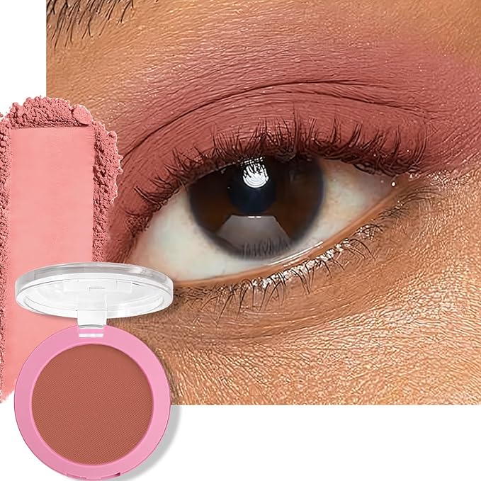 Red Eyeshadow Palette - Single Matte Eyeshadow Silky Pressed Eye Shadow Powder, Compact Lightweight Blendable Neutral Eyeshadow, Daily Matte Eyes Makeup, #08