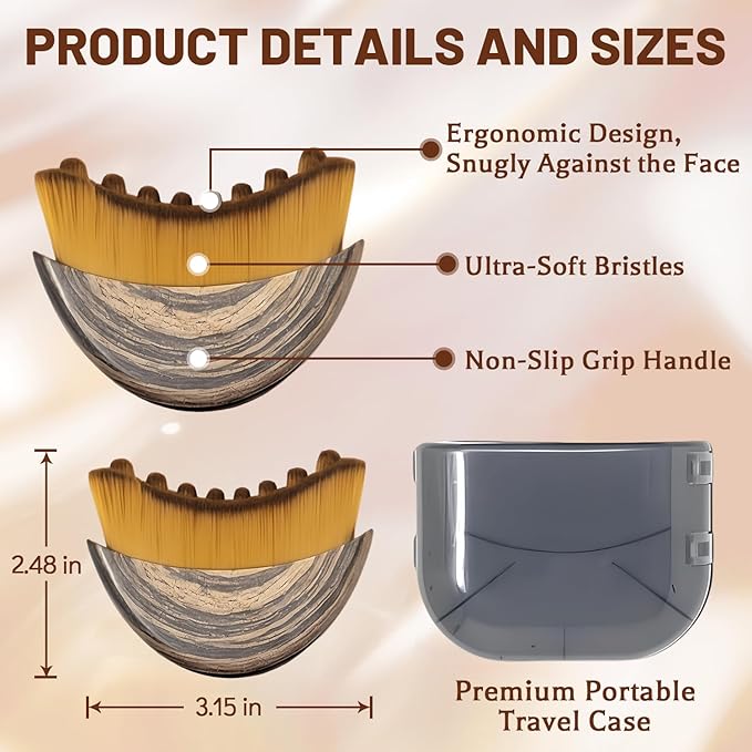 Lymphatic Contour Face Brush, Lymphatic Drainage Massager - Anti-Puffiness, Detox & Lift, Ergonomically Designed to Fit The Skin Precisely, Soft Bristles Care for The Skins, Relieve Fatigue