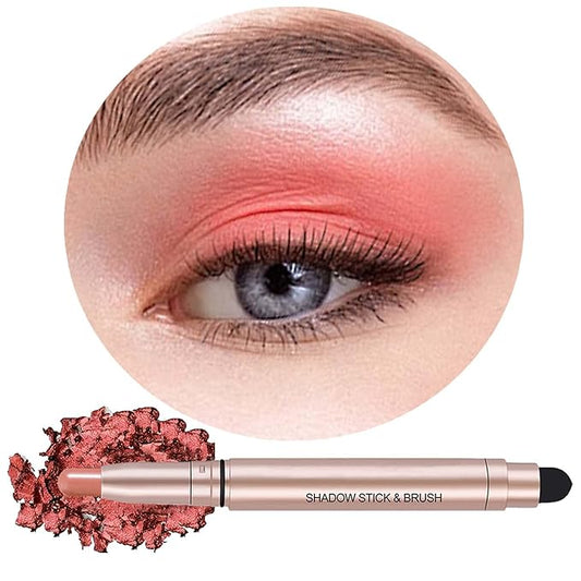 Light Pink Eyeshadow Stick Makeup, Waterproof Hypoallergenic Long Lasting Cream Eye Shadow Pencil, Highlighter Matte Crayon eyes liner, Glitter Primer Palette Shimmer Eyeliner Pen