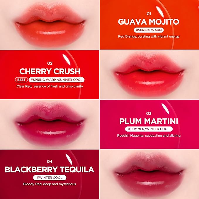 lilybyred Juicy Liar Water Tint | Korean Vivid Water-Gel Lip Stain, Fresh Fruit Colors, Intense Long-Lasting Stain, Moisturizing, Transfer-Proof, Lightweight Finish, 0.16 oz. (06 Lychee Sangria)