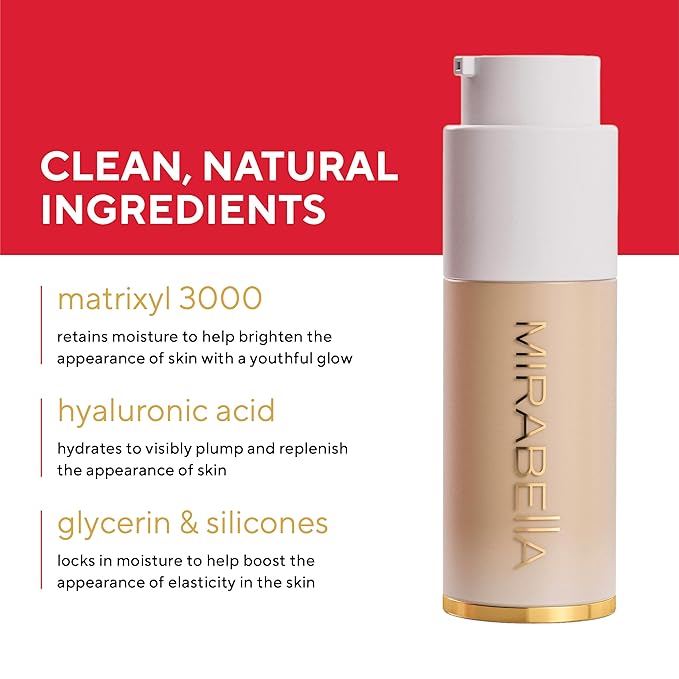 MIRABELLA - Invincible for All HD Liquid Foundation, Moisturizing Face Products for All Skin Types, Full-Coverage Lightweight Foundation Makeup, Moisturizing & Hydrating Beauty Care, Tan T190