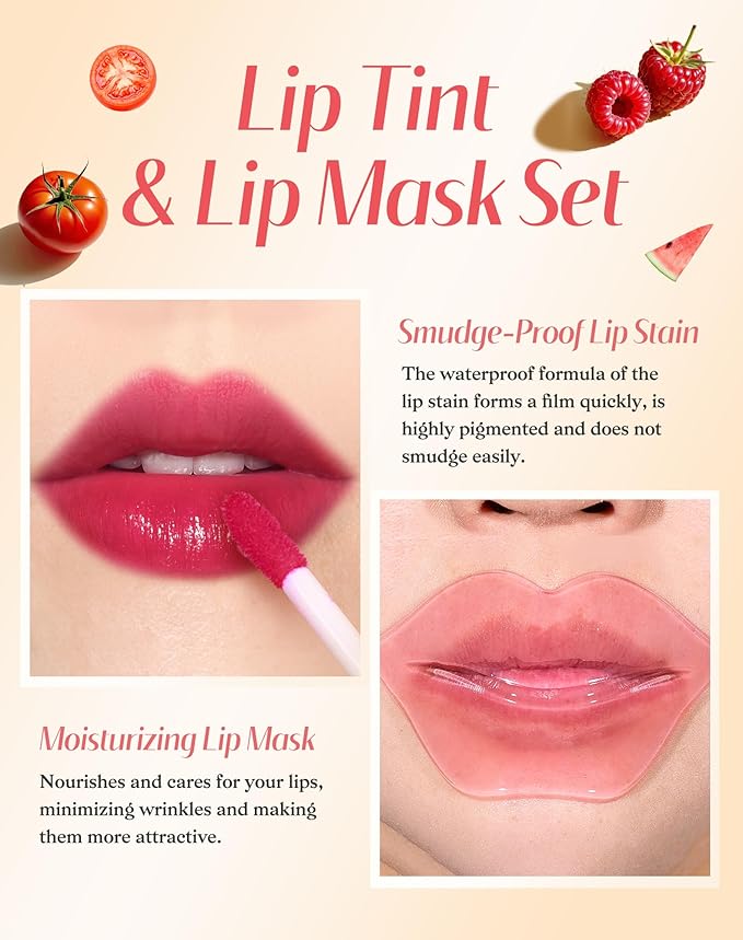 bayfree Lip Tint Stain Set, Lip Stain Long Lasting Lightweight Waterproof, Transfer-Proof, Non-sticky, Lip Makeup Matte Finish