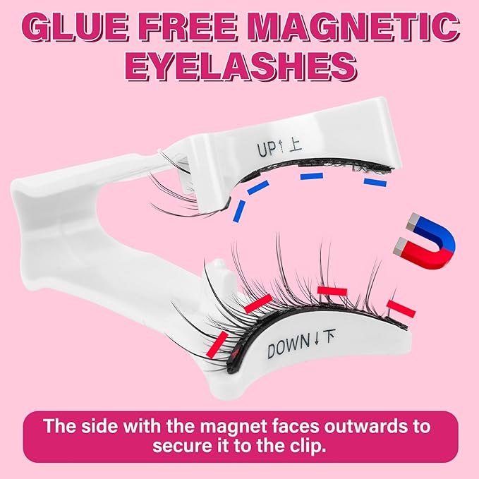 Magnetic Eyelashes Long Lasting And Reusable Magnetic Lashes 2 Pair 4 Magnets No Glue Needed False Eyelashes Waterproof,Cruelty Free,Easy To Wear(2 pair,Merry+Pure)