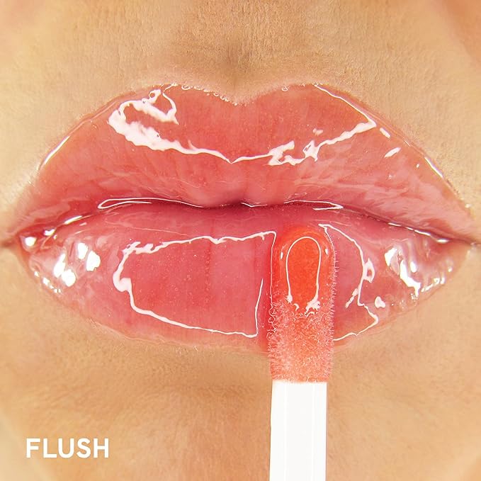 Winky Lux Flush Barely There Sheer Tinted Lip Oil - Hydrating Lip Gloss Tint, Coral Glossy Lip Balm, Juicy Non Sticky Long Lasting Formula, Infused with Jojoba Oil & Soft Vanilla Scent
