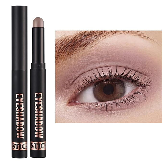Light Taupe Eyeshadow Stick Makeup, Matte Cream Eye Shadow Pencil,High Pigmented Crease proof Glitter Eye Shadow Brightener Stick, Waterproof Long Lasting Eye Highlighter Crayon Eyeliner