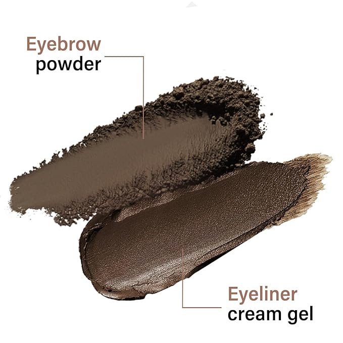AFGHOUZ Cream Eyebrow Duo Kit, Brow Powder and Eyeliner Gel, Eye Brow Pomade Waterproof Highly Pigmented, Filler Thicker Brows, with Dual Head Brush