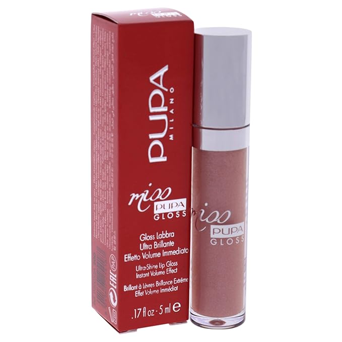 PUPA Milano Miss PUPA Milano Lip Gloss - Shiny, Smooth, Plump - Soft, Innovative Gel Texture - Glides Smoothly On The Lips - For A Moisturizing And Volume Enhancing Effect - 200 Juicy Glaze - 0.17 OZ
