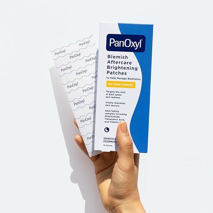 PanOxyl Blemish Brightening Patches: Dermatologist-Recommended, Help Fade Post-Acne Dark Spots and Reduce Redness, Large Clear Patches Cover a Bigger Area, Vegan & Latex-Free, 16ct
