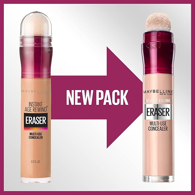 Maybelline Instant Age Rewind Eraser Dark Circles Treatment Multi-Use Concealer, 100, 1 Count (Packaging May Vary)