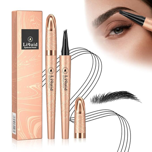 Eyebrow Pen - Eyebrow Pencil New Upgraded Eye Brow Pencils for Women With Micro 4 Point Lift & Snatch, Lat All Day, Waterproof, Create Natural Eyebrow Hair Eye Makeup (Black,04#)