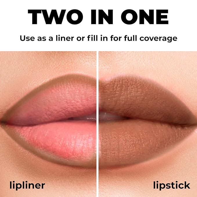 Lamel Matte Gel Lip Liner Pencil | Weightless&CreamyTexture - Sharpenable - Longwear & Waterproof - High Pigmented & Flawless Finish - Moisturizing - Cruelty-free & Paraben-Free,- 407, 1,7g/0.05oz