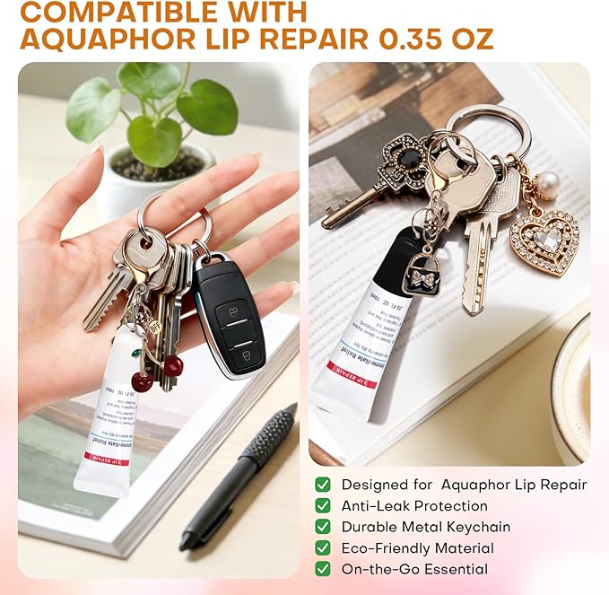 2 Pcs Keychain Holder for Aquaphor Lip Repair- Polypropylene Cap Accessory - Fit Lip Balm Keychain
