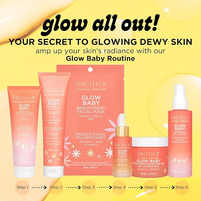 Pacifica Glow Baby Hydrodew Gel Moisturizer – Vitamin C & Niacinamide Dewy Face Gel for Glowing Skin, Lightweight Oil-Free Daily Moisturizer for Brightening & Hydration, Vegan & Clean Beauty Formula