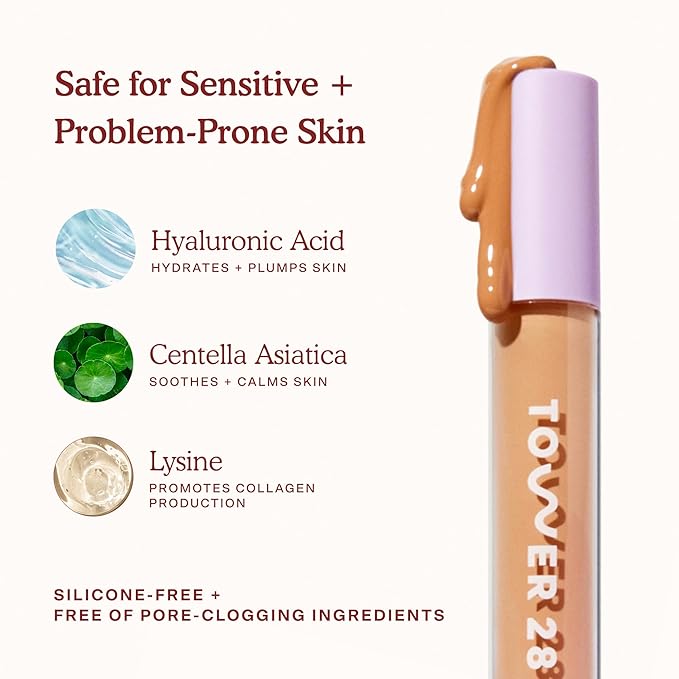 Tower 28 Beauty Swipe Serum Concealer - Hydrating Buildable Medium-Coverage Concealer with Skincare Benefits for Sensitive Skin - Shade 16 SB, Deep with Neutral Undertones, 0.22 Fl Oz